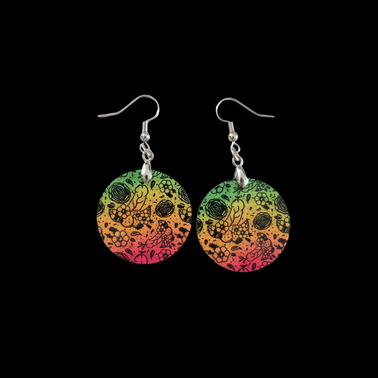 Adult Circle Shaped Secret Peen and Vag Design Earrings