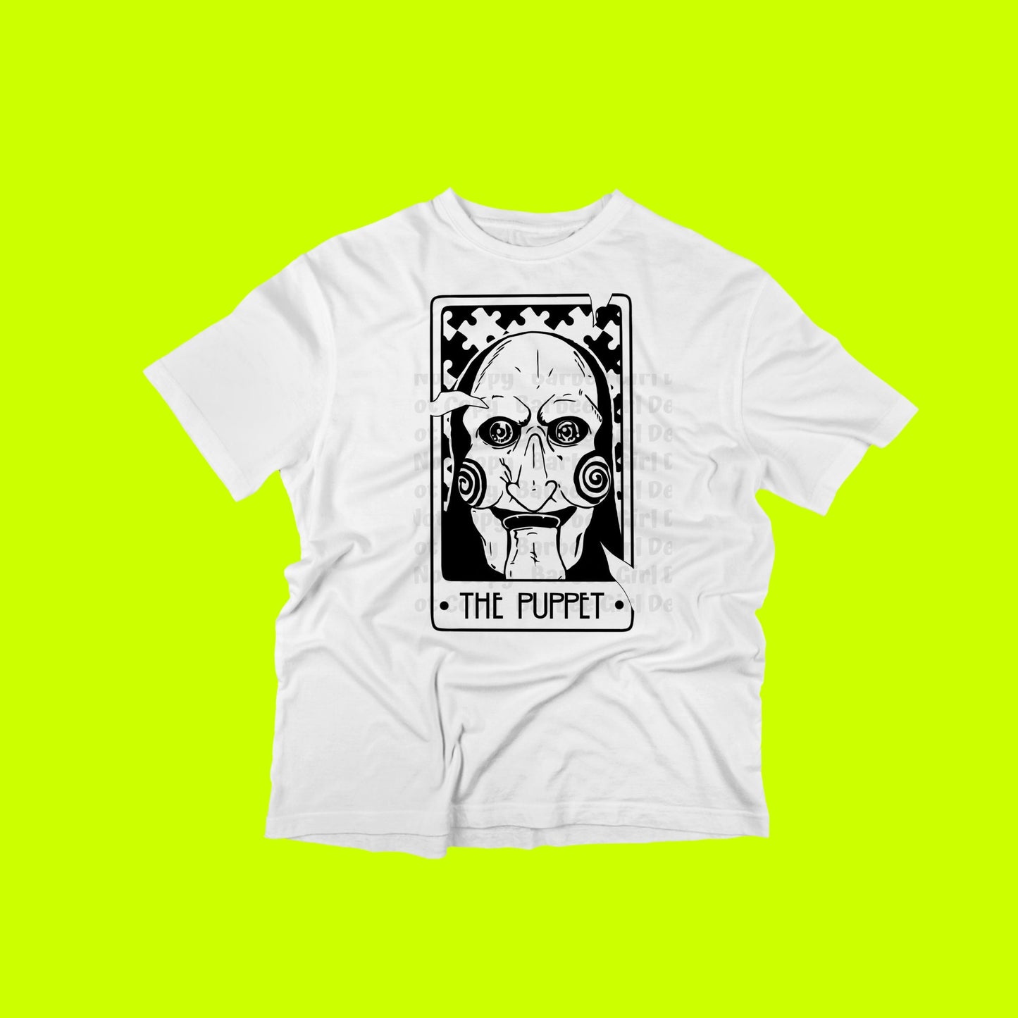 Adult T-Shirt Scary Tarot Card "The Puppet"