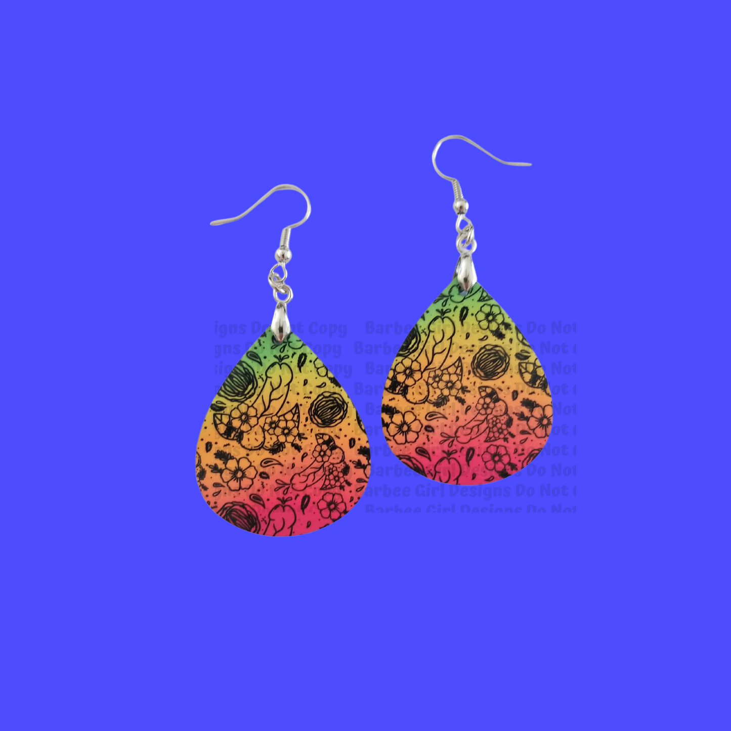 Adult Teardrop Shaped Naughty Secret Peen and Vag Design Earrings