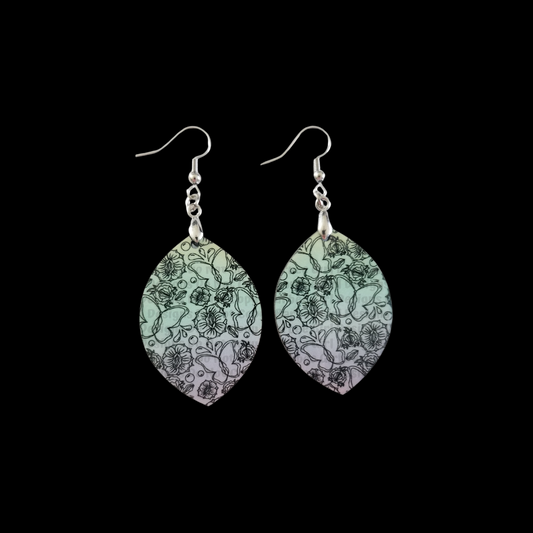 Adult Leaf Shaped Secret Vagina Butterflies Design Earrings