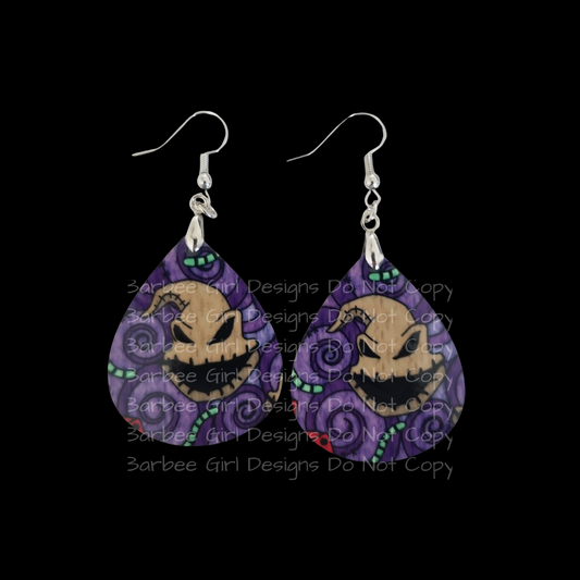 Adult Earrings with Inspired Oogie design