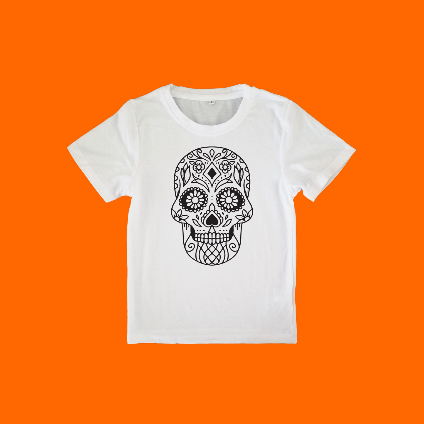 Kids Coloring Shirt And Washable Marker Set "Sugar Skull"