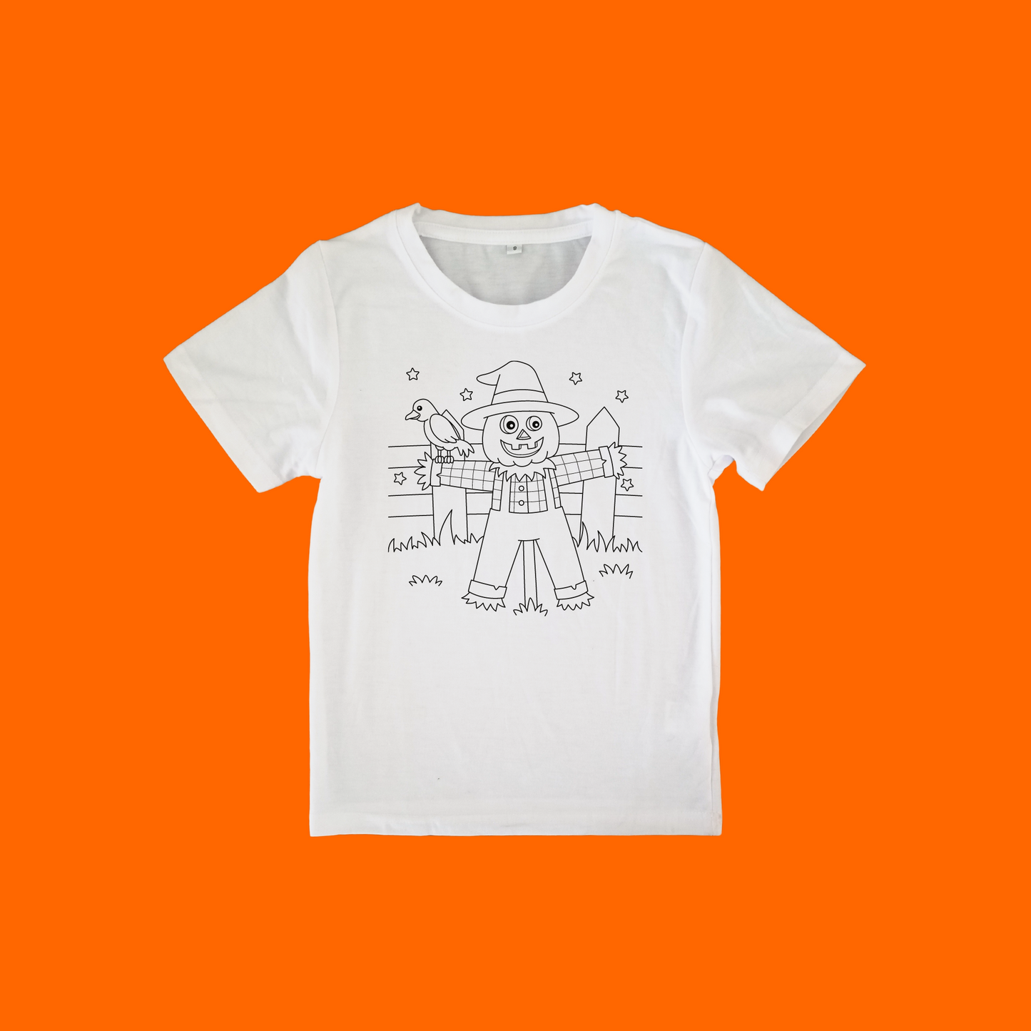 Kids Coloring Shirt And Washable Marker Set "Scarecrow"