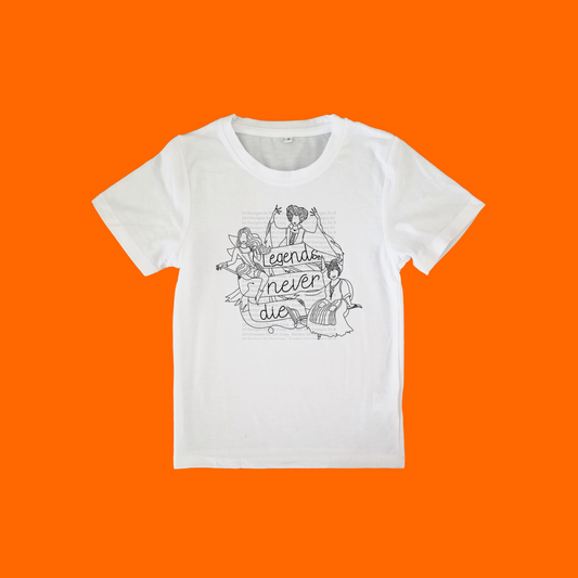 Kids Coloring Shirt And Washable Marker Set "Legends Never Die"