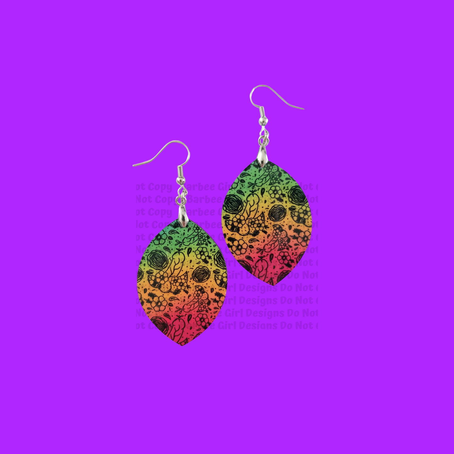 Adult Leaf Shaped Secret Peen and Vag Design Earrings