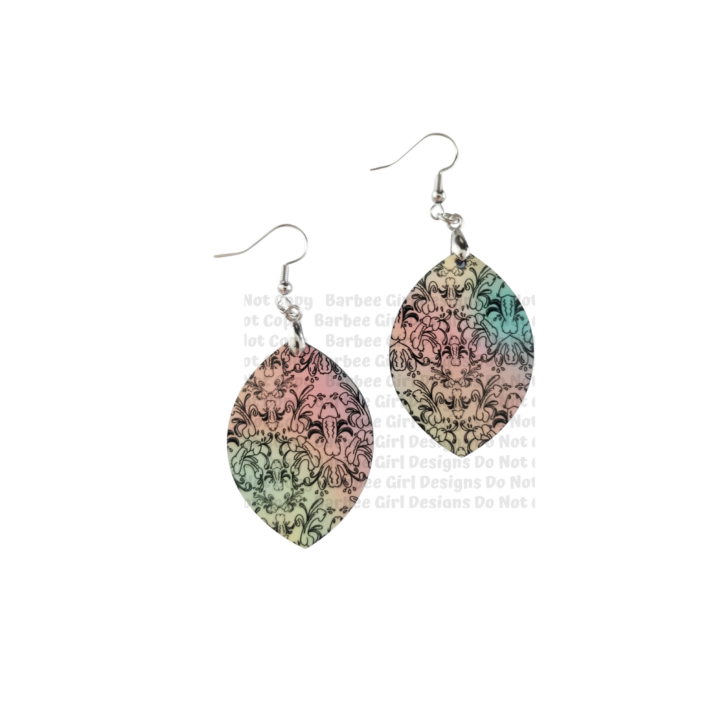 Adult Leaf Shaped Secret Peen Design Earrings