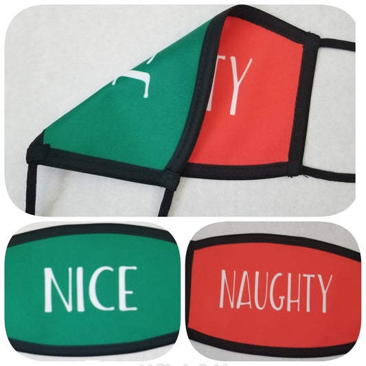 Adult Reversible Naughty Nice Mask