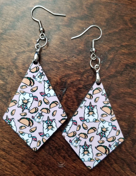 Tacos and Chunky Unicorn Earrings