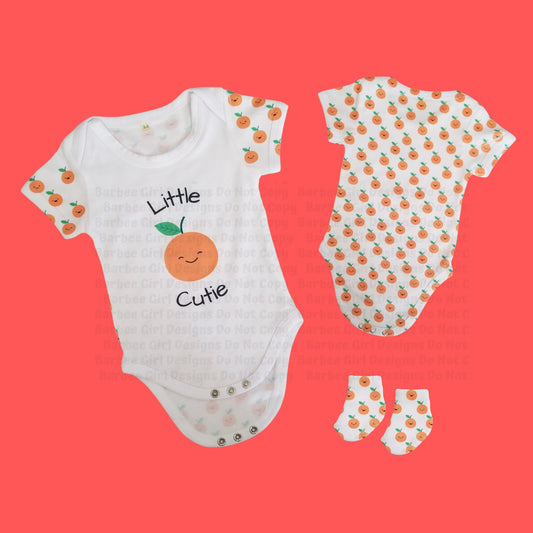 Unisex Onesie and sock set "Little Cutie"