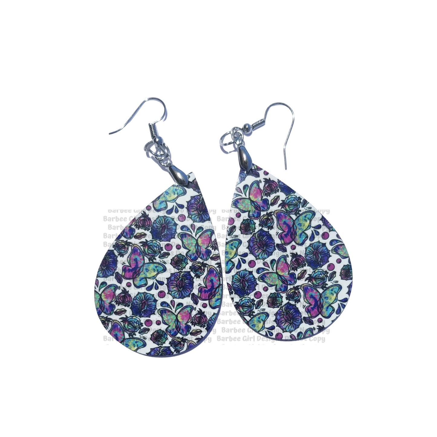 Adult Teardrop Shaped Secret Vagina Butterfly Design Earrings